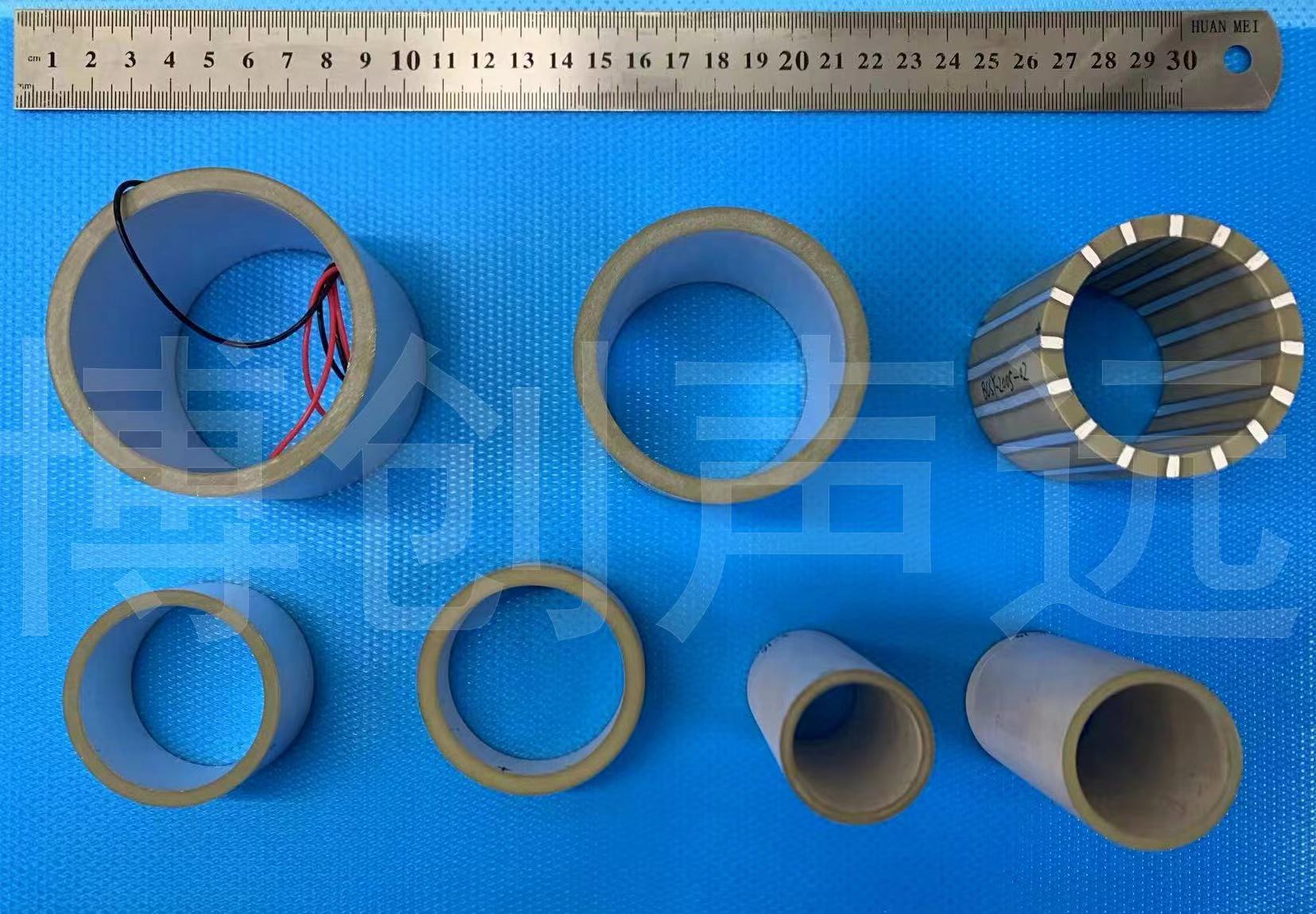 Round tubular transmit and receive series transducer